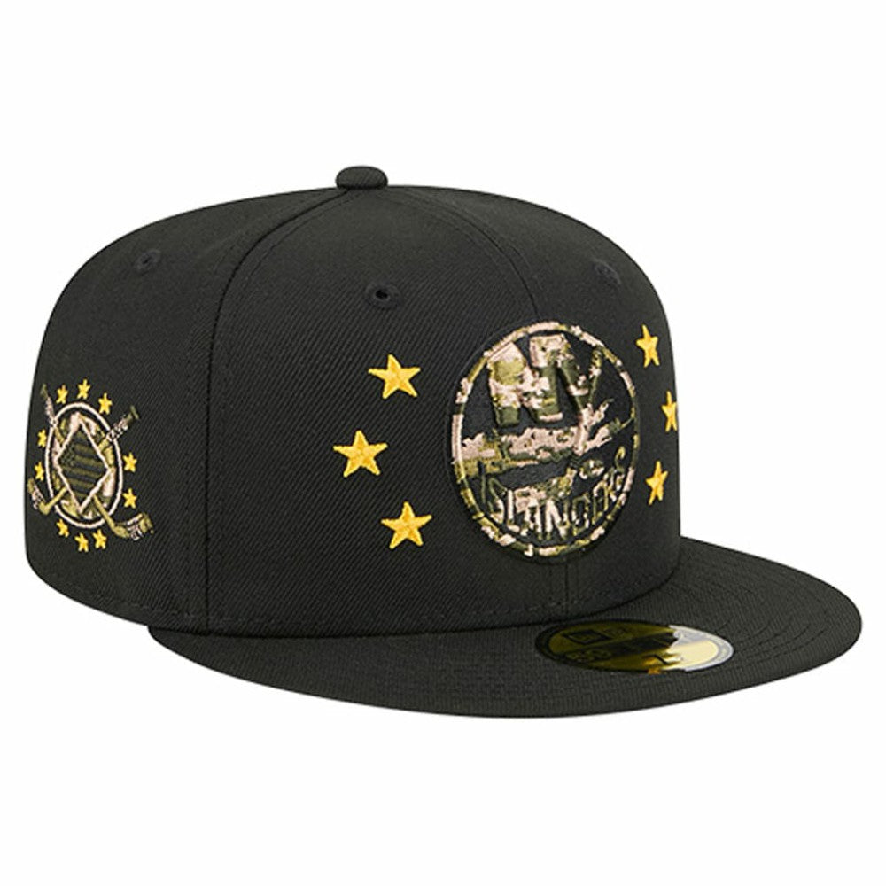 New York Islanders New Era Military Appreciation Digital Camo Stars 59FIFTY Fitted Hat - Black - NHL