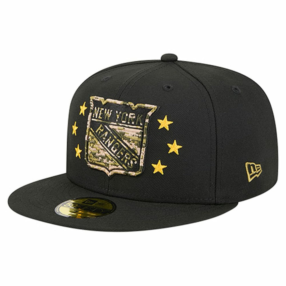 New York Rangers New Era Military Appreciation Digital Camo Stars 59FIFTY Fitted Hat - Black - NHL