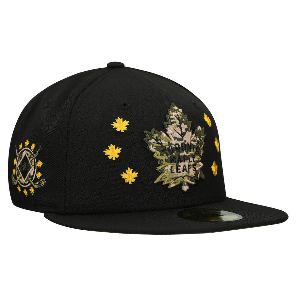 Toronto Maple Leafs New Era Military Appreciation Digital Camo Stars 59FIFTY Fitted Hat - Black - NHL