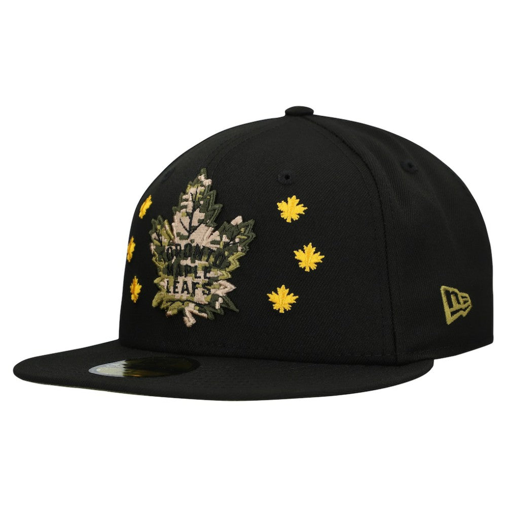 Toronto Maple Leafs New Era Military Appreciation Digital Camo Stars 59FIFTY Fitted Hat - Black - NHL