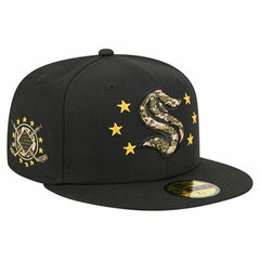 Seattle Kraken New Era Military Appreciation Digital Camo Stars 59FIFTY Fitted Hat - Black - NHL