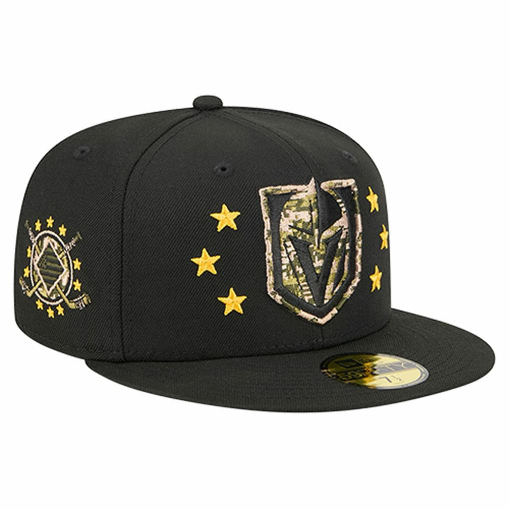 Vegas Golden Knights New Era Military Appreciation Digital Camo Stars 59FIFTY Fitted Hat - Black - NHL
