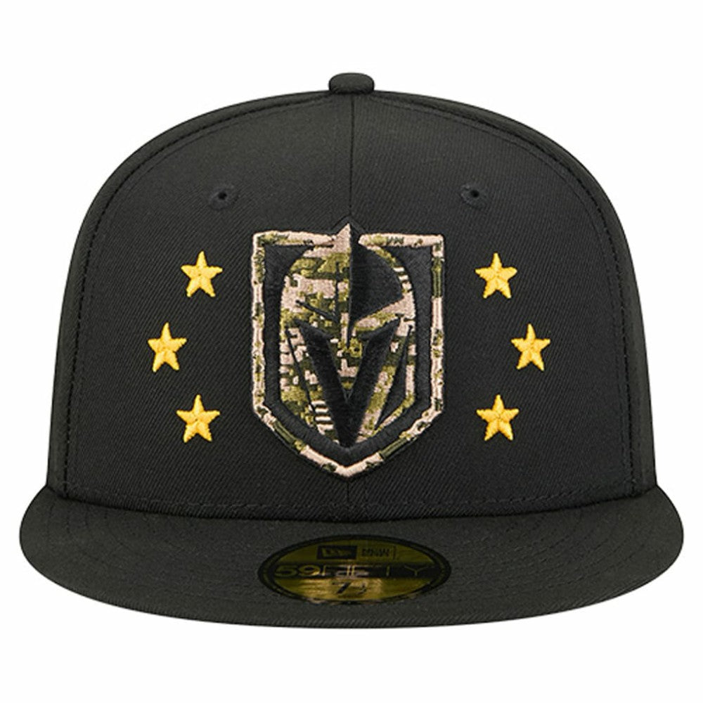 Vegas Golden Knights New Era Military Appreciation Digital Camo Stars 59FIFTY Fitted Hat - Black - NHL