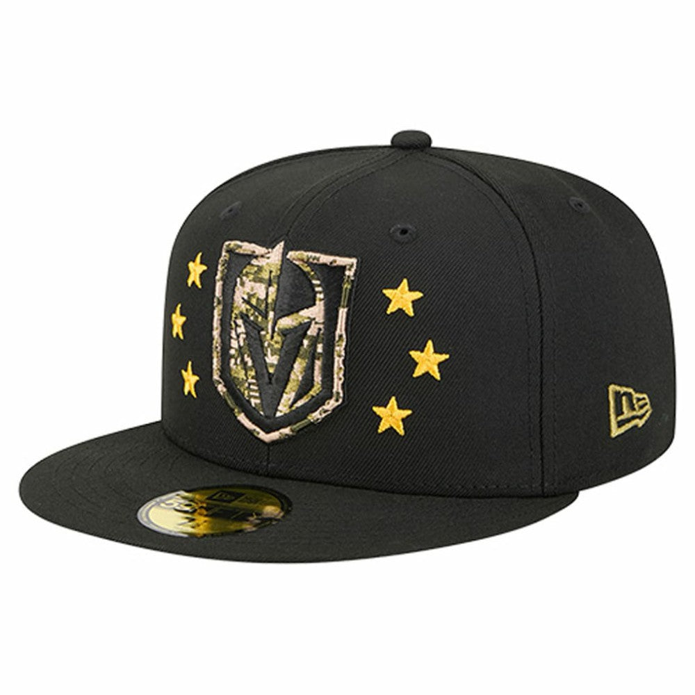 Vegas Golden Knights New Era Military Appreciation Digital Camo Stars 59FIFTY Fitted Hat - Black - NHL
