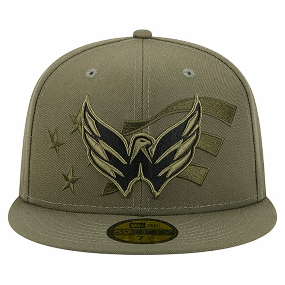 Washington Capitals New Era Military Appreciation Flag 59FIFTY Fitted Hat - Olive - NHL
