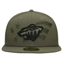 Minnesota Wild New Era Military Appreciation Flag 59FIFTY Fitted Hat - Olive - NHL