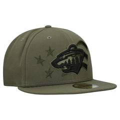 Minnesota Wild New Era Military Appreciation Flag 59FIFTY Fitted Hat - Olive - NHL