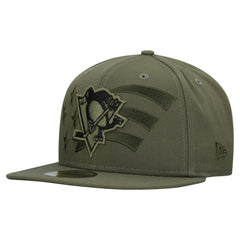 Pittsburgh Penguins New Era Military Appreciation Flag 59FIFTY Fitted Hat - Olive - NHL