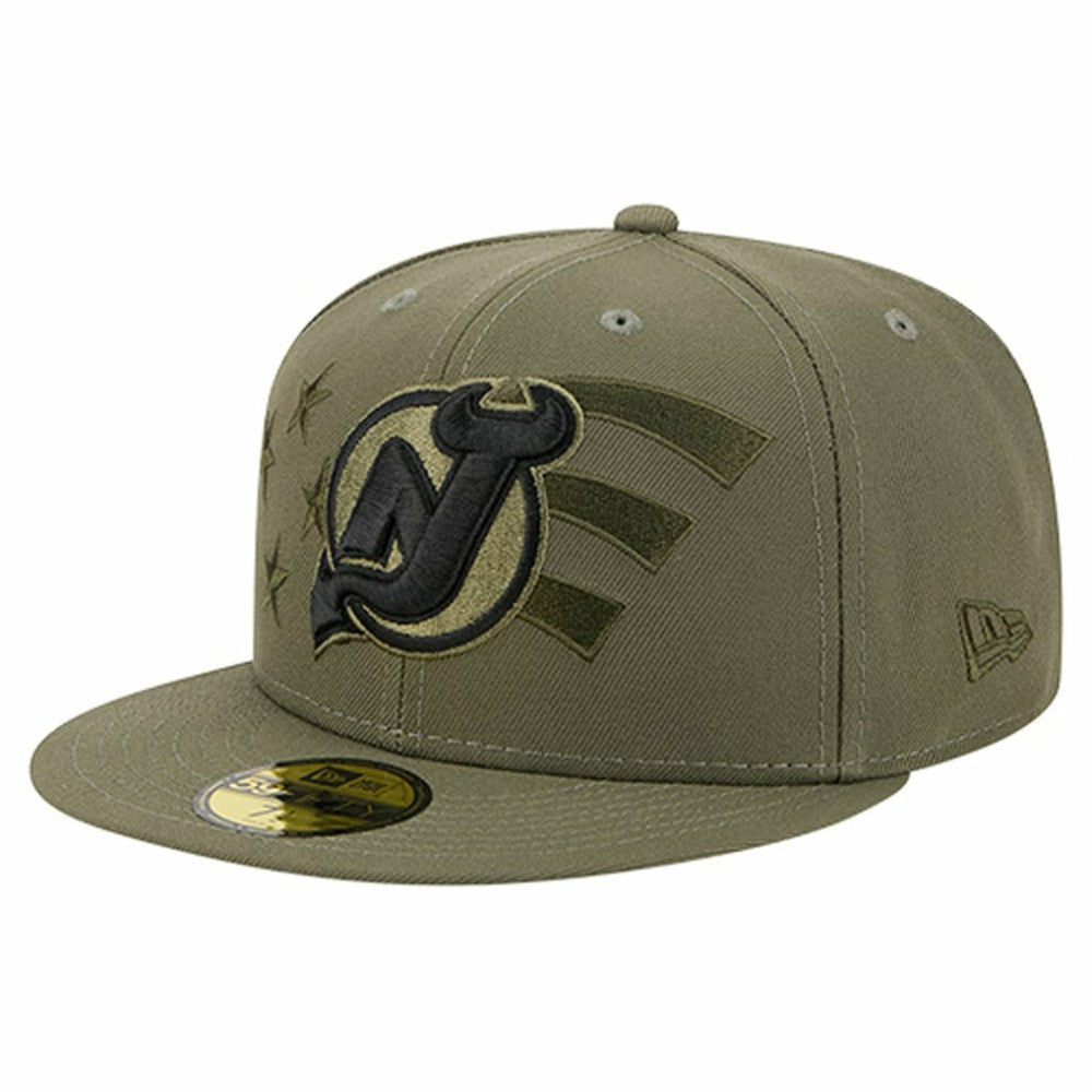 New Jersey Devils New Era Military Appreciation Flag 59FIFTY Fitted Hat - Olive - NHL