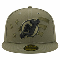 New Jersey Devils New Era Military Appreciation Flag 59FIFTY Fitted Hat - Olive - NHL