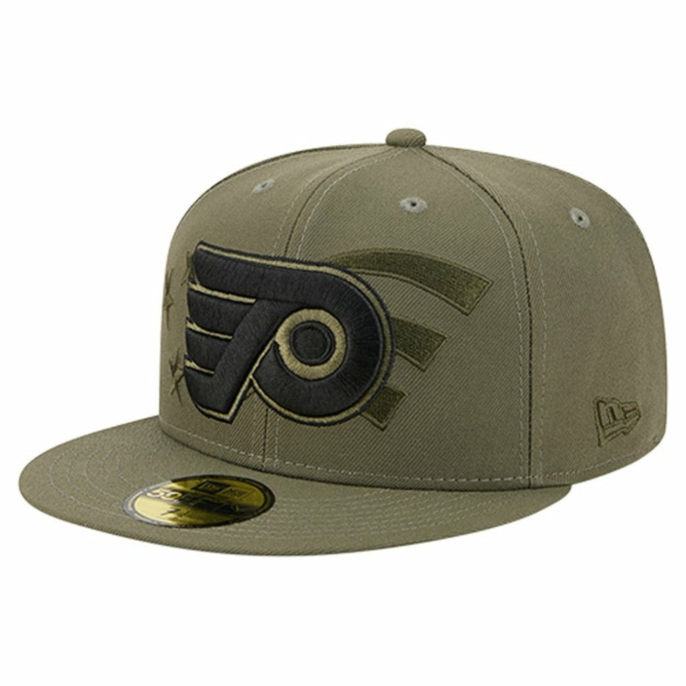 Philadelphia Flyers New Era Military Appreciation Flag 59FIFTY Fitted Hat - Olive - NHL