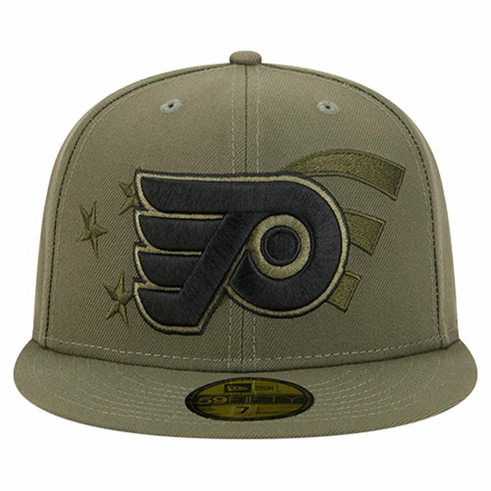 Philadelphia Flyers New Era Military Appreciation Flag 59FIFTY Fitted Hat - Olive - NHL