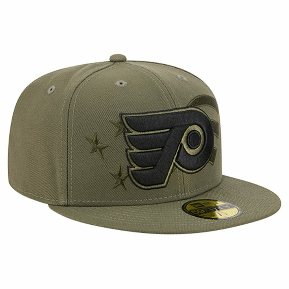 Philadelphia Flyers New Era Military Appreciation Flag 59FIFTY Fitted Hat - Olive - NHL