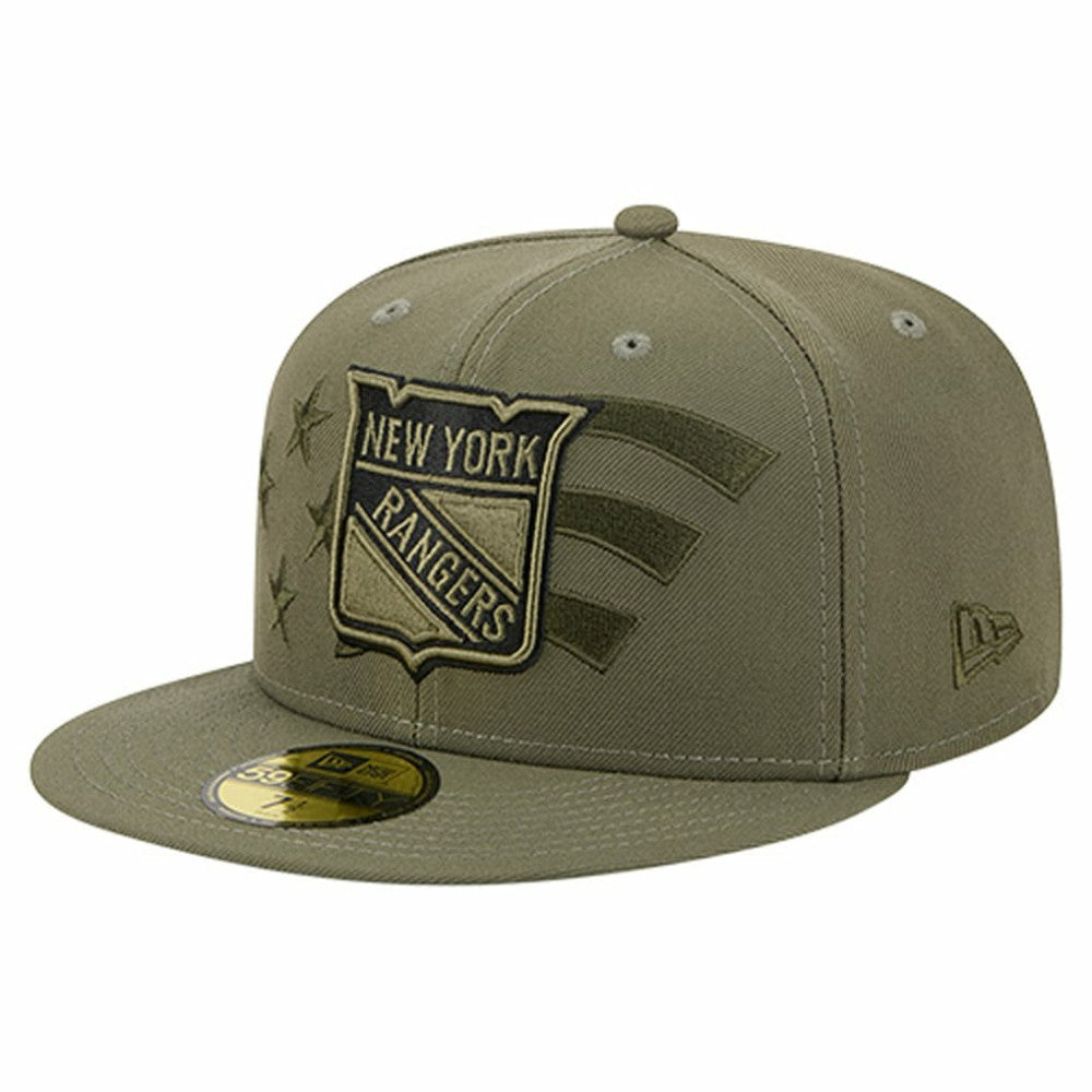 New York Rangers New Era Military Appreciation Flag 59FIFTY Fitted Hat - Olive - NHL