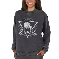 Cleveland Browns Concepts Sport Women's Boxy Mist French Terry Long Sleeve Top Charcoal | NFL