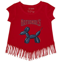 Washington Nationals Tiny Turnip Girls Youth Balloon Dog Fringe T-Shirt - MLB