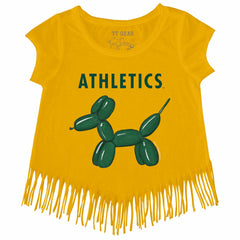 Athletics Tiny Turnip Girls Youth Balloon Dog Fringe T-Shirt - MLB