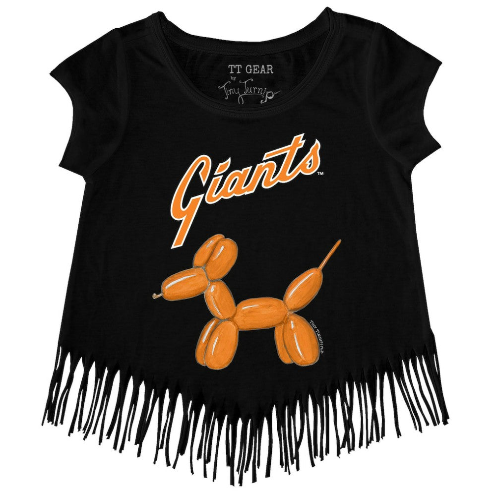 San Francisco Giants Tiny Turnip Girls Youth Balloon Dog Fringe T-Shirt - MLB