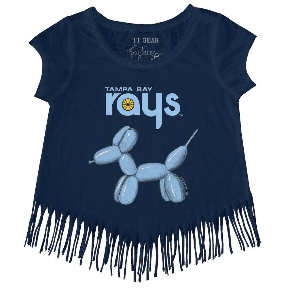 Tampa Bay Rays Tiny Turnip Girls Youth Balloon Dog Fringe T-Shirt - MLB