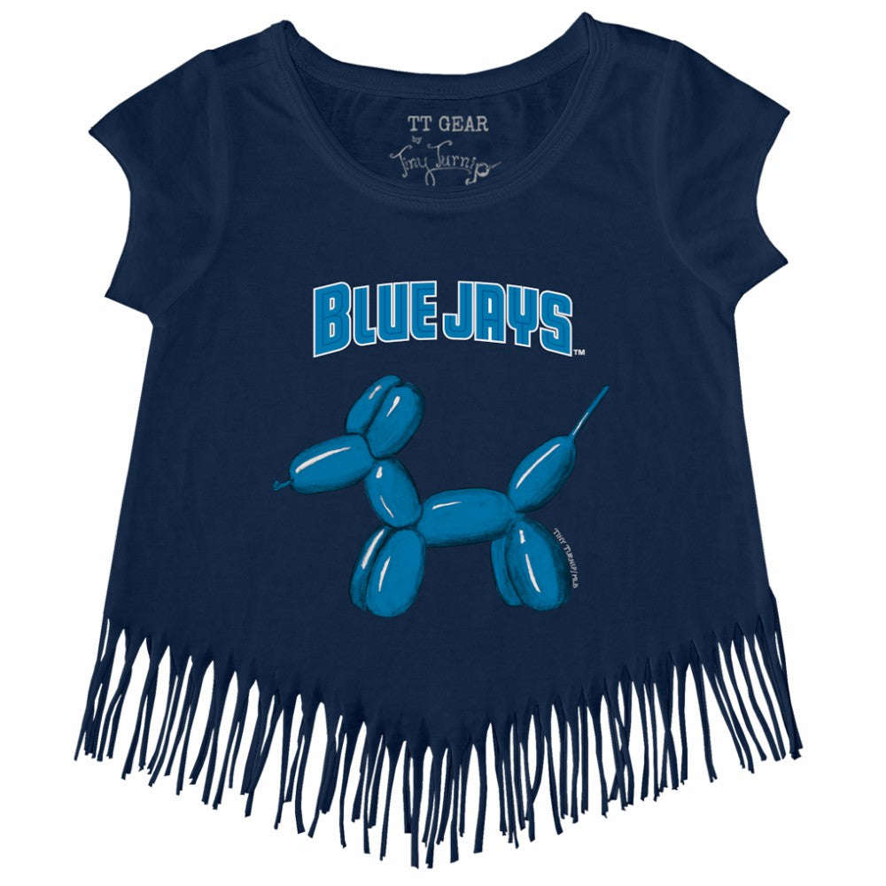 Toronto Blue Jays Tiny Turnip Girls Youth Balloon Dog Fringe T-Shirt - MLB