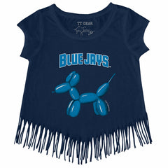 Toronto Blue Jays Tiny Turnip Girls Youth Balloon Dog Fringe T-Shirt - MLB