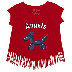 Los Angeles Angels Tiny Turnip Girls Youth Balloon Dog Fringe T-Shirt - MLB