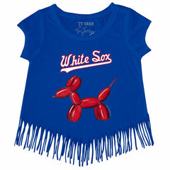 Chicago White Sox Tiny Turnip Girls Youth Balloon Dog Fringe T-Shirt - MLB
