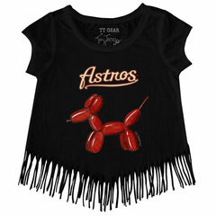 Houston Astros Tiny Turnip Girls Youth Balloon Dog Fringe T-Shirt - MLB