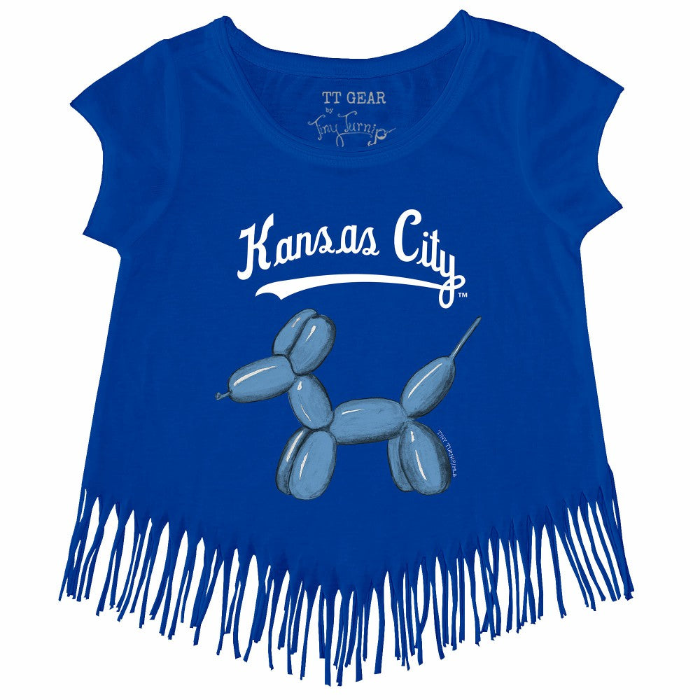 Kansas City Royals Tiny Turnip Girls Youth Balloon Dog Fringe T-Shirt - MLB