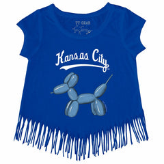 Kansas City Royals Tiny Turnip Girls Youth Balloon Dog Fringe T-Shirt - MLB