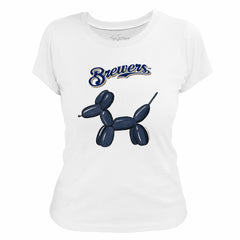 Milwaukee Brewers Tiny Turnip Women's Balloon Dog T-Shirt - MLB