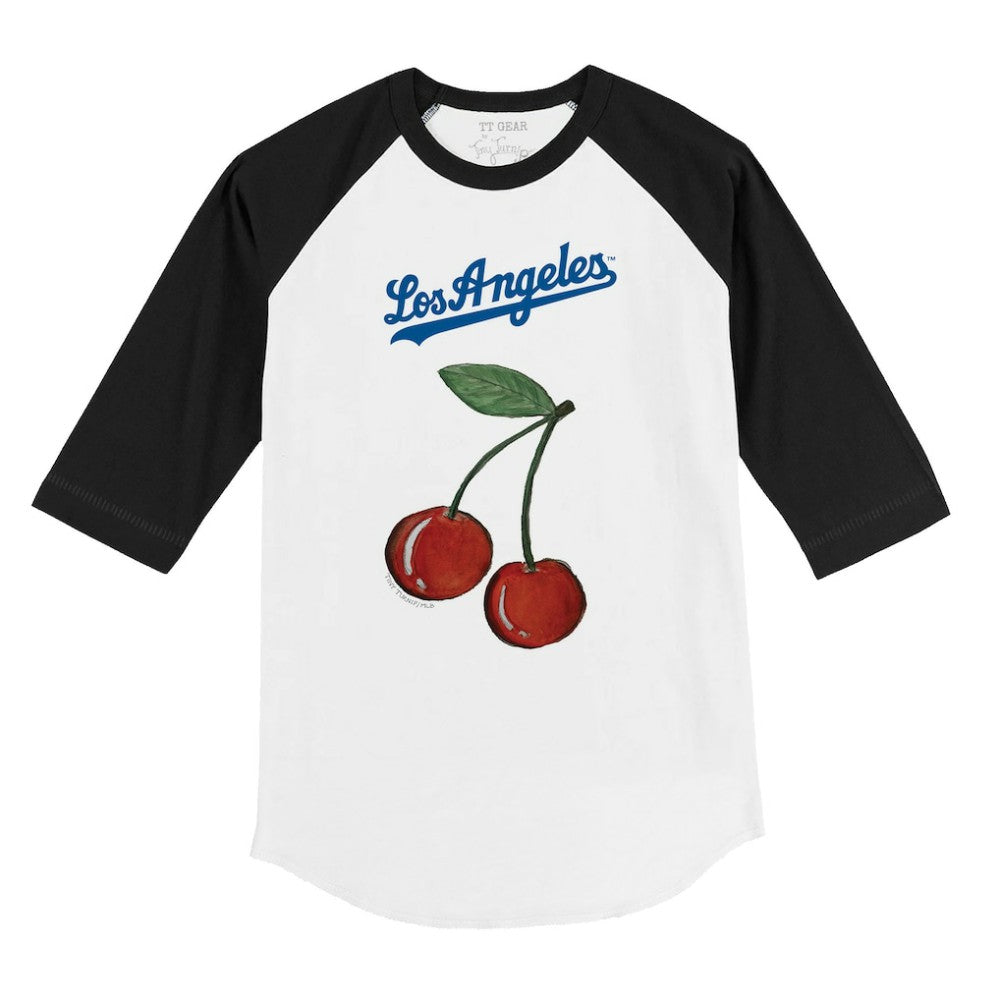 Los Angeles Dodgers Tiny Turnip Youth Cherries 3/4-Sleeve Raglan Baseball T-Shirt - MLB
