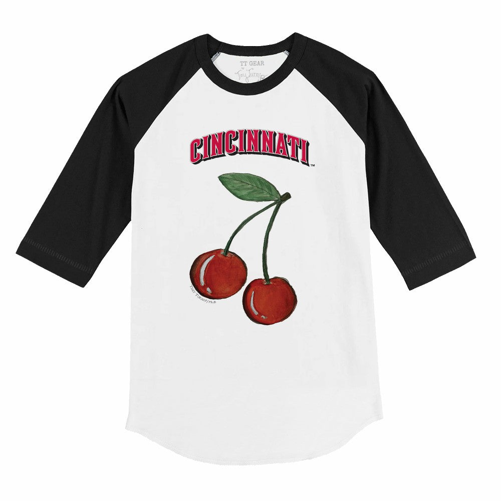 Cincinnati Reds Tiny Turnip Youth Cherries 3/4-Sleeve Raglan Baseball T-Shirt - MLB