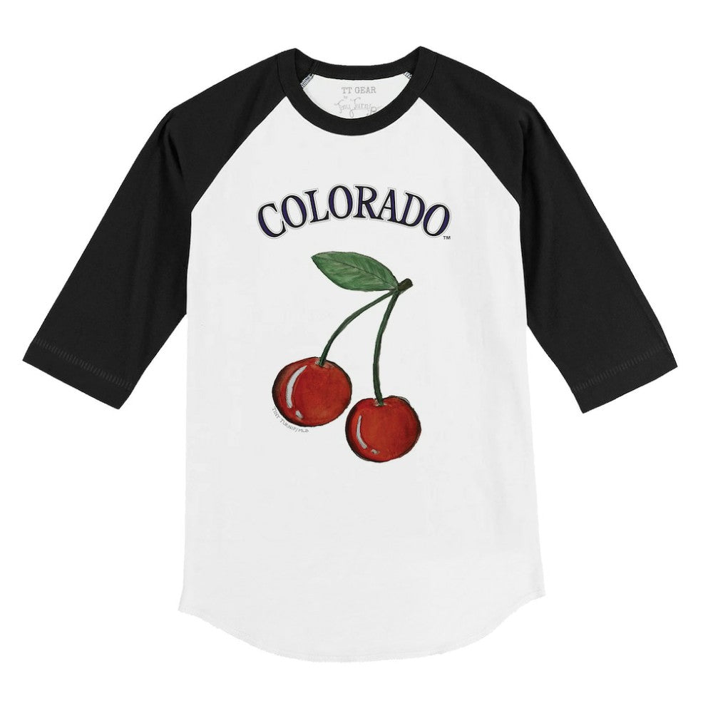 Colorado Rockies Tiny Turnip Youth Cherries 3/4-Sleeve Raglan Baseball T-Shirt - MLB