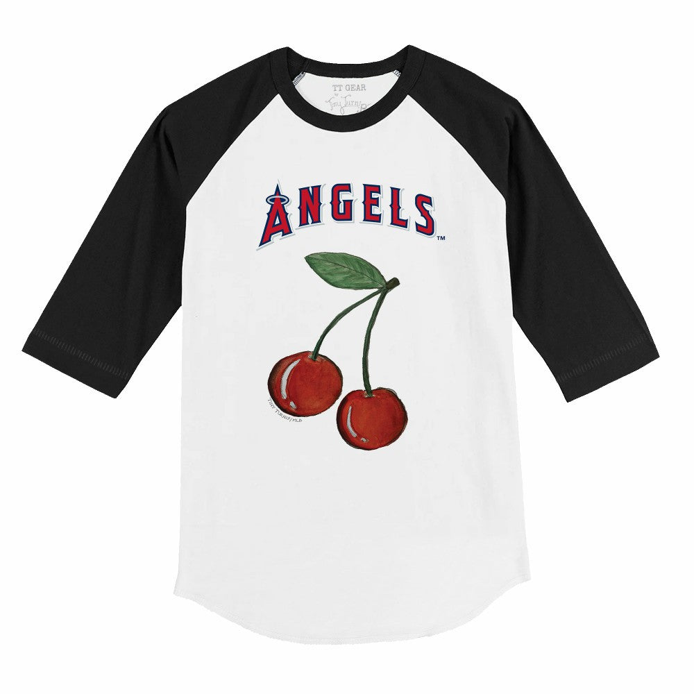 Los Angeles Angels Tiny Turnip Youth Cherries 3/4-Sleeve Raglan Baseball T-Shirt - MLB