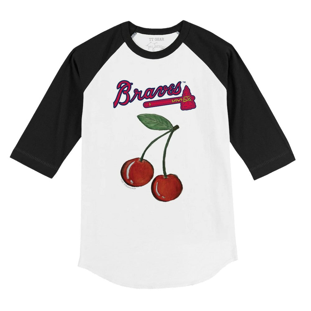 Atlanta Braves Tiny Turnip Youth Cherries 3/4-Sleeve Raglan Baseball T-Shirt - MLB