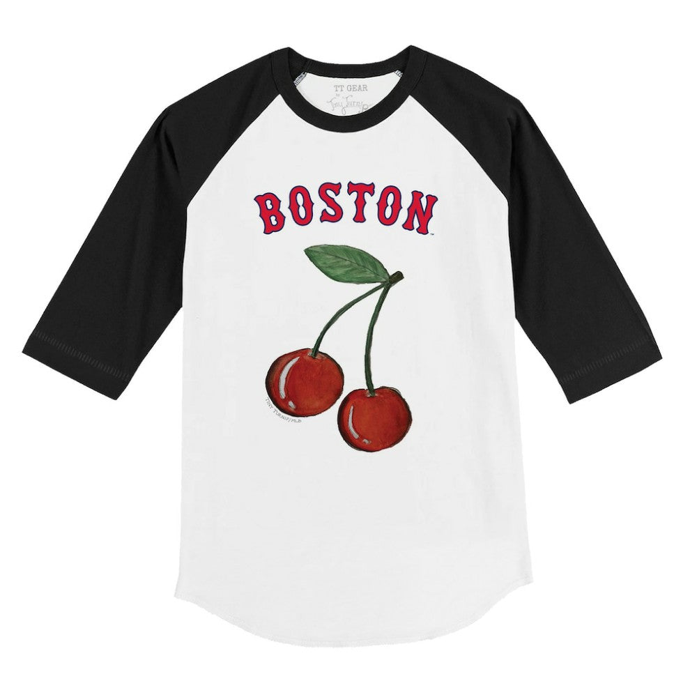 Boston Red Sox Tiny Turnip Youth Cherries 3/4-Sleeve Raglan Baseball T-Shirt - MLB