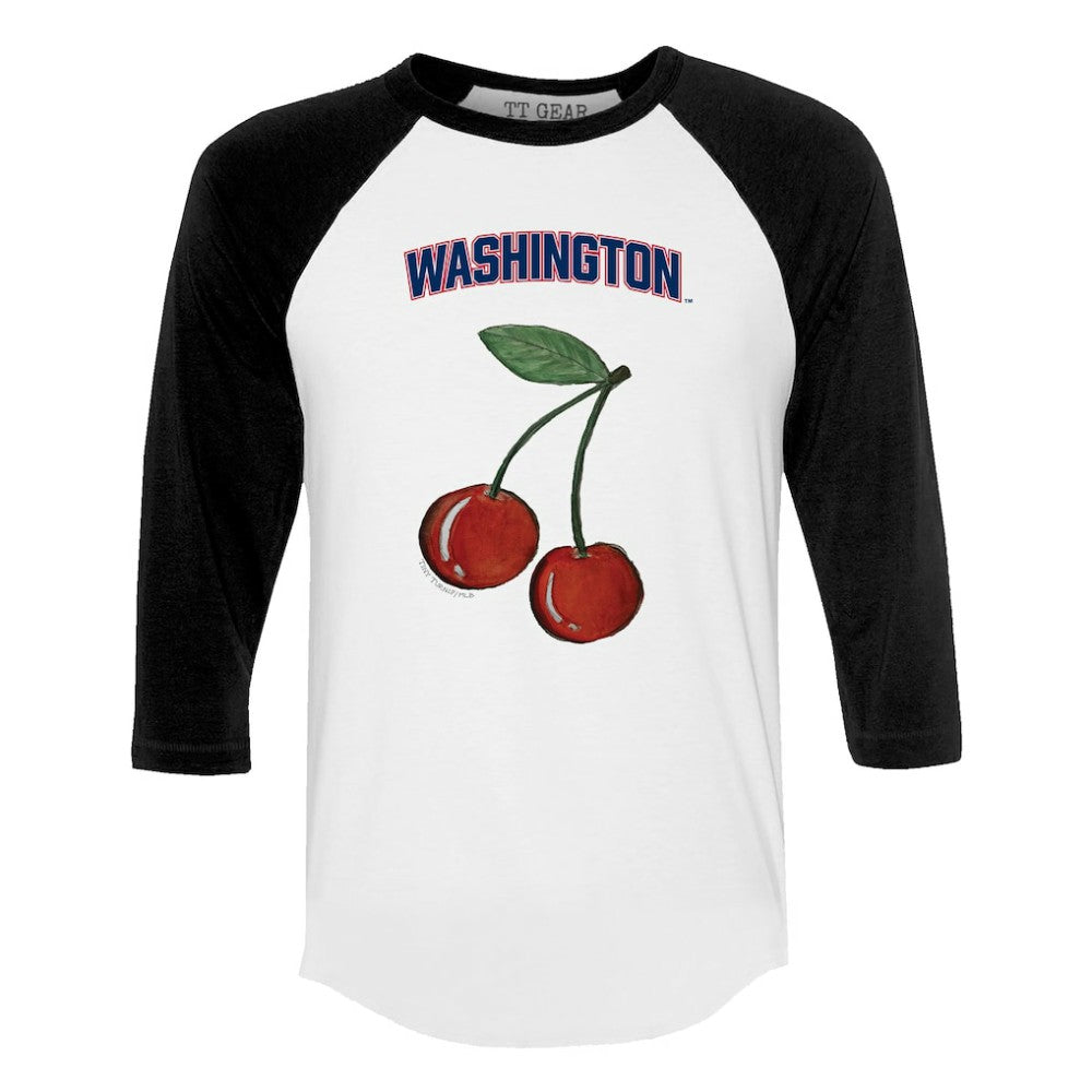 Washington Nationals Tiny Turnip Women's Cherries 3/4-Sleeve Raglan Baseball T-Shirt - MLB