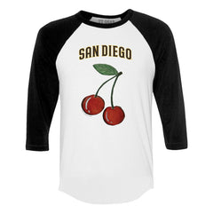 San Diego Padres Tiny Turnip Women's Cherries 3/4-Sleeve Raglan Baseball T-Shirt - MLB