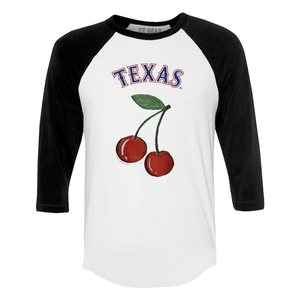 Texas Rangers Tiny Turnip Women's Cherries 3/4-Sleeve Raglan Baseball T-Shirt - MLB