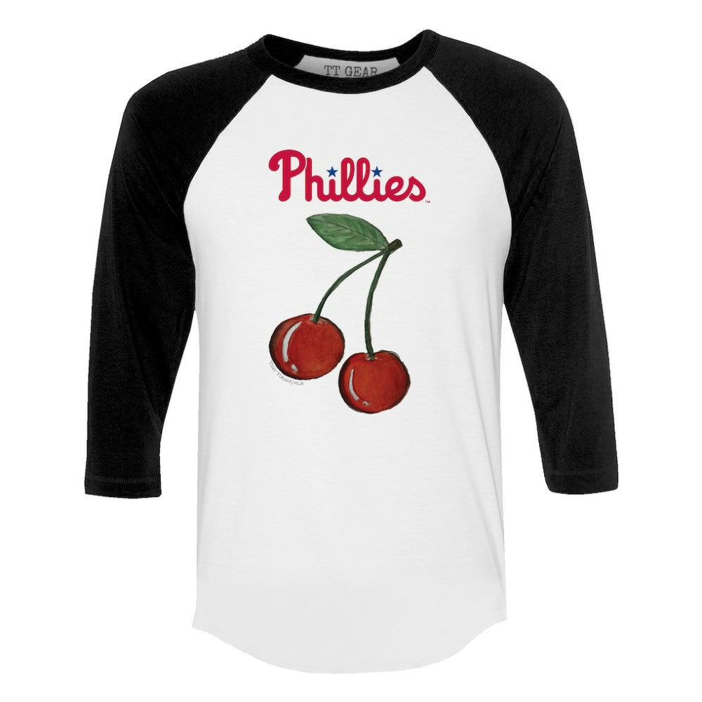 Philadelphia Phillies Tiny Turnip Women's Cherries 3/4-Sleeve Raglan Baseball T-Shirt - MLB