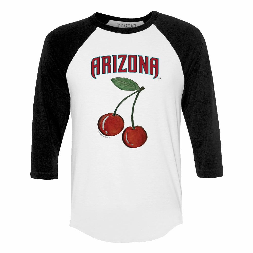 Arizona Diamondbacks Tiny Turnip Women's Cherries 3/4-Sleeve Raglan Baseball T-Shirt - MLB