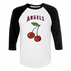 Los Angeles Angels Tiny Turnip Women's Cherries 3/4-Sleeve Raglan Baseball T-Shirt - MLB