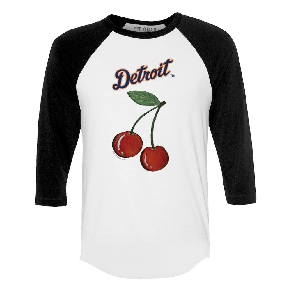 Detroit Tigers Tiny Turnip Women's Cherries 3/4-Sleeve Raglan Baseball T-Shirt - MLB