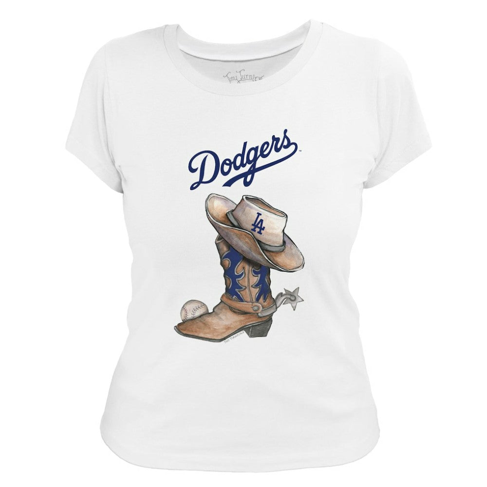 Los Angeles Dodgers Tiny Turnip Women's Cowboy Boot T-Shirt - MLB