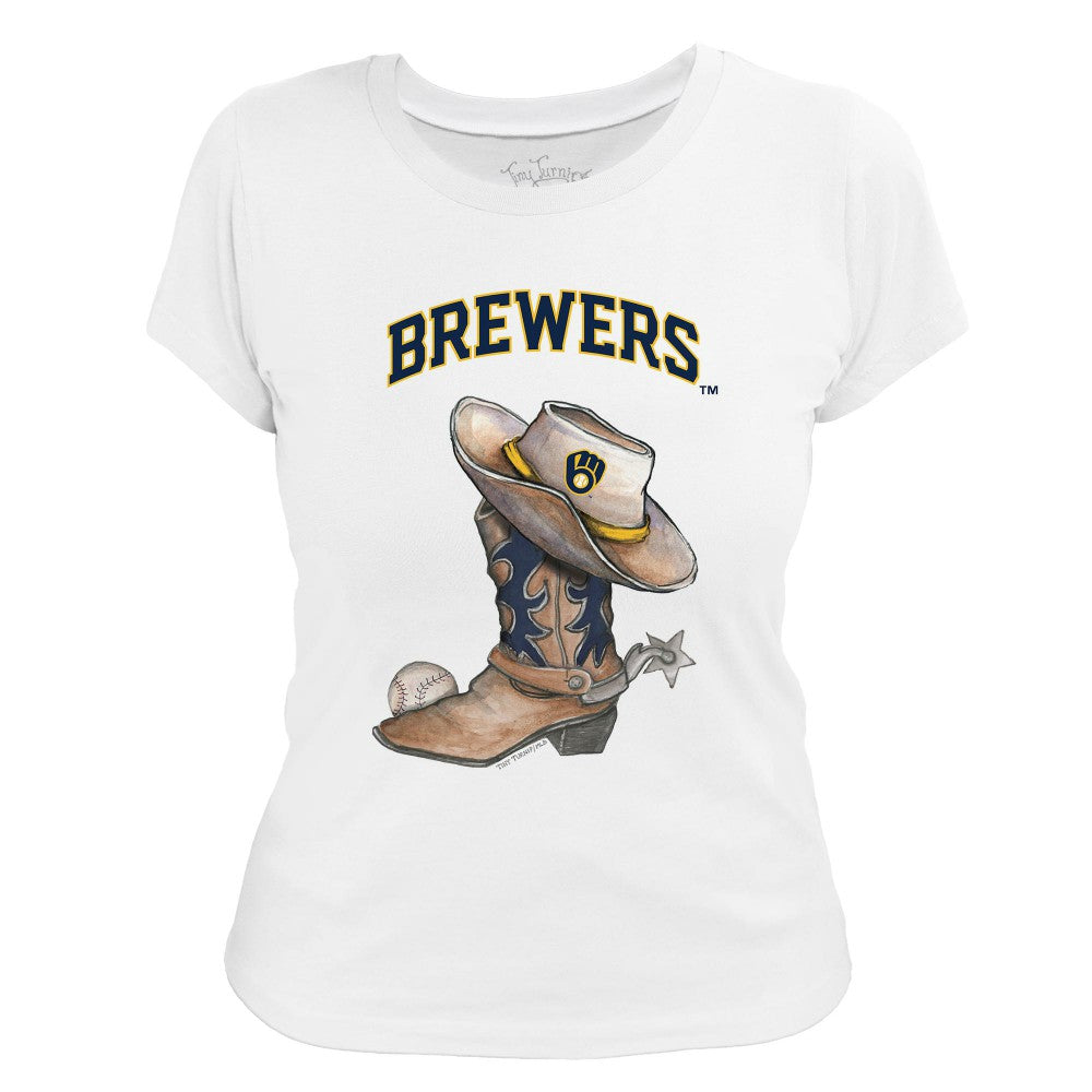 Milwaukee Brewers Tiny Turnip Women's Cowboy Boot T-Shirt - MLB