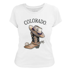 Colorado Rockies Tiny Turnip Women's Cowboy Boot T-Shirt - MLB