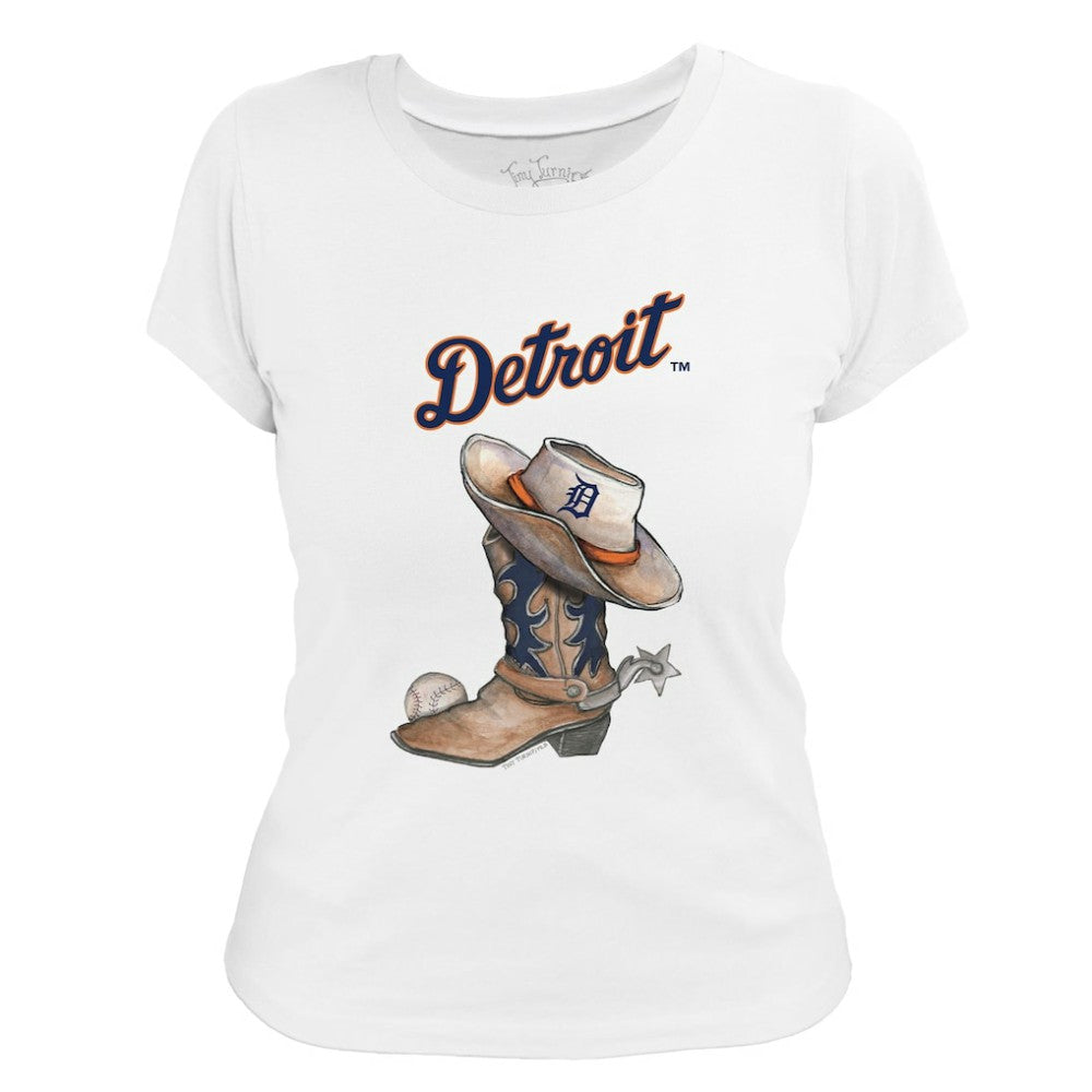 Detroit Tigers Tiny Turnip Women's Cowboy Boot T-Shirt - MLB