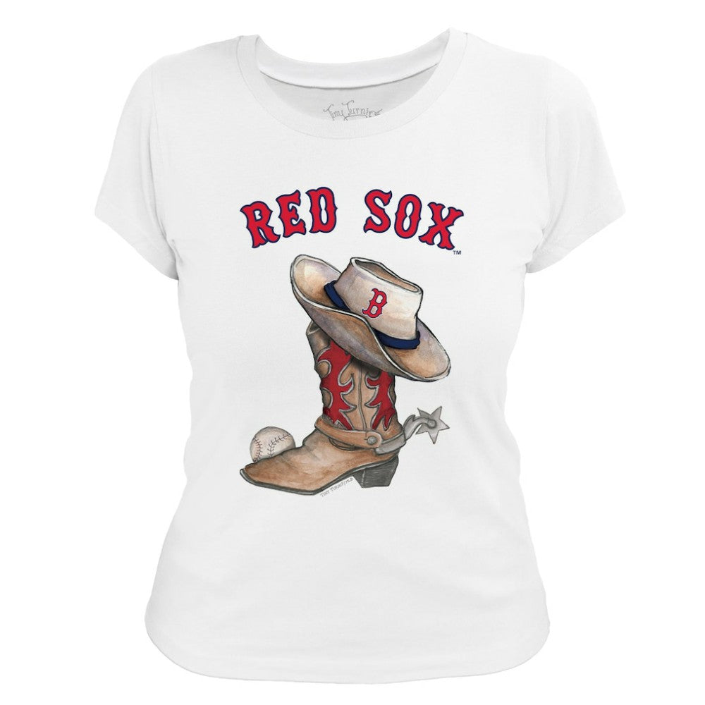 Boston Red Sox Tiny Turnip Women's Cowboy Boot T-Shirt - MLB