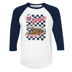 Washington Nationals Tiny Turnip Women's Pizza 3/4-Sleeve Raglan Baseball T-Shirt - MLB